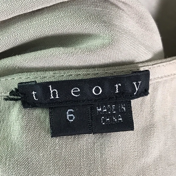 THEORY TAN LINEN DRESS WITH POCKETS - Picture 7 of 8